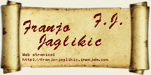 Franjo Jaglikić vizit kartica